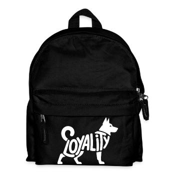 Loyalität - Cooler Hund Haustier Aufkleber - Kinder Rucksack - Schwarz - Vorne