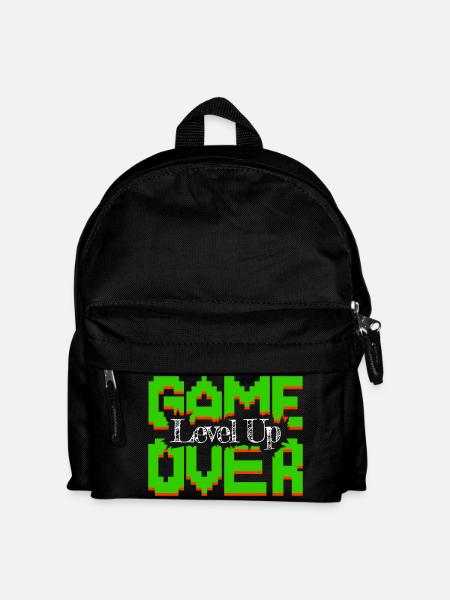 Game Over, beleben Sie Vintage-Spiele wieder und steigen Sie auf - Kinder Rucksack - Schwarz