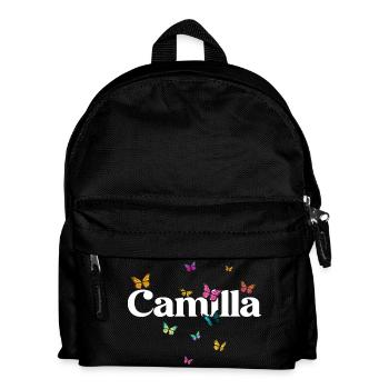Schöner Mädchenname CAMILLA mit Schmetterlingen  - Kinder Rucksack - Schwarz - Vorne