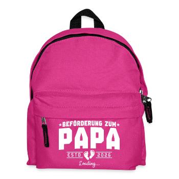 Papa 2026 loading Werdender Vater - Kinder Rucksack - Fuchsia - Vorne