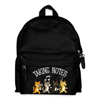 Katze Musiknoten Humor Musik - Kinder Rucksack - Schwarz - Vorne