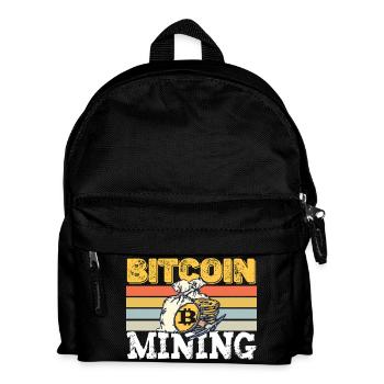 Bitcoin mining retro - Kids' Backpack - black - Front