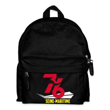 Stilisiertes Seine-Maritime-Emblem 76 - Kinder Rucksack - Schwarz - Vorne