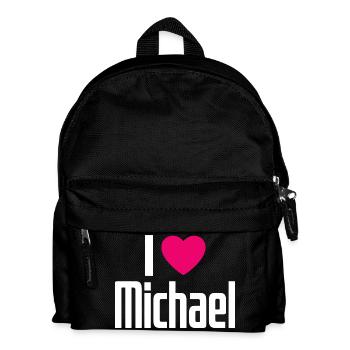 I Love Michael Pink Heart I Love Michael - Kids' Backpack - black - Front