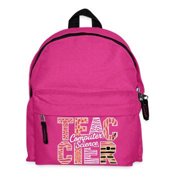 Computer Science Lehrer Tiermuster Stil - Kinder Rucksack - Fuchsia - Vorne