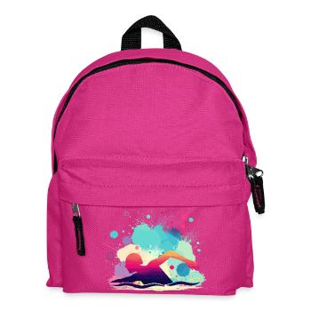 Schwimmerin, Schwimmen Frau, Schwimmlehrerin - Kinder Rucksack - Fuchsia - Vorne