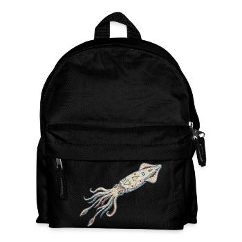 Calamar brodé – motif marin (imprimé) - Sac à dos Enfant - noir - Devant