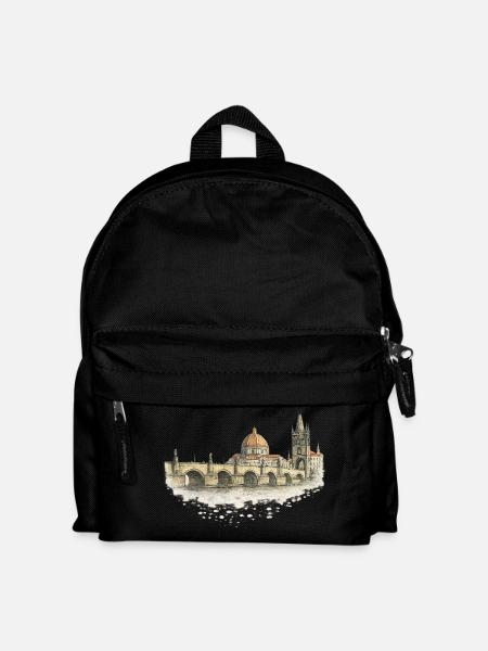 Florentiner Brücke & Dom Watercolor - Kinder Rucksack - Schwarz