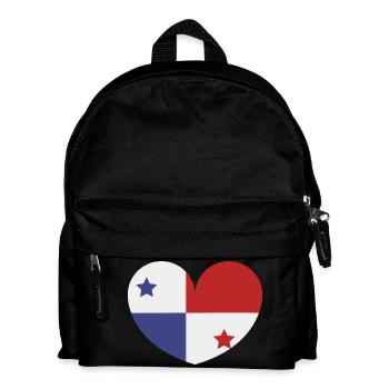 Panama heart flag - Kids' Backpack - black - Front