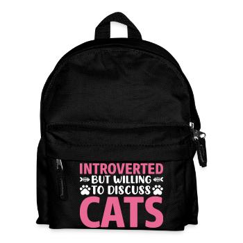 Introverted discuss with cat - Kinder Rucksack - Schwarz - Vorne