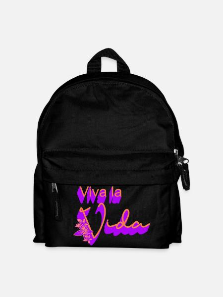 Auf das Leben Blumen-Design - Kinder Rucksack - Schwarz