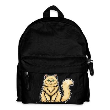 Cremefarbene Perserkatze Langhaariges Vintage-Porträt - Kinder Rucksack - Schwarz - Vorne