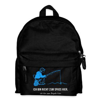 Ich bin nicht zum Spaß hier zum Angeln - Lustiger  - Kinder Rucksack - Schwarz - Vorne