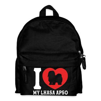 Lhasa Apso Hund - Kinder Rucksack - Schwarz - Vorne