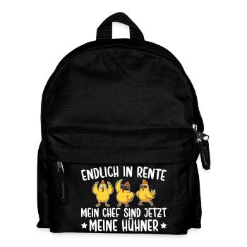 Rente Mein Chef sind meine Hühner Landwirt - Kinder Rucksack - Schwarz - Vorne