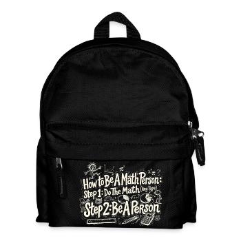 Wie man ein Mathe-Mensch wird Lustiger Cartoon-Mathelehrer - Kinder Rucksack - Schwarz - Vorne