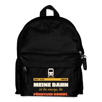 Meine Bahn Pünktlich Humor - Kinder Rucksack - Schwarz - Vorne