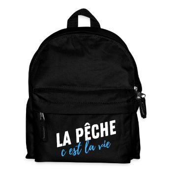 Angeln ist Leben, Humor, Fischer Geschenk - Kinder Rucksack - Schwarz - Vorne