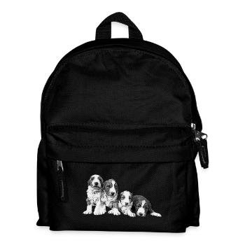 four puppies - Kids' Backpack - black - Front