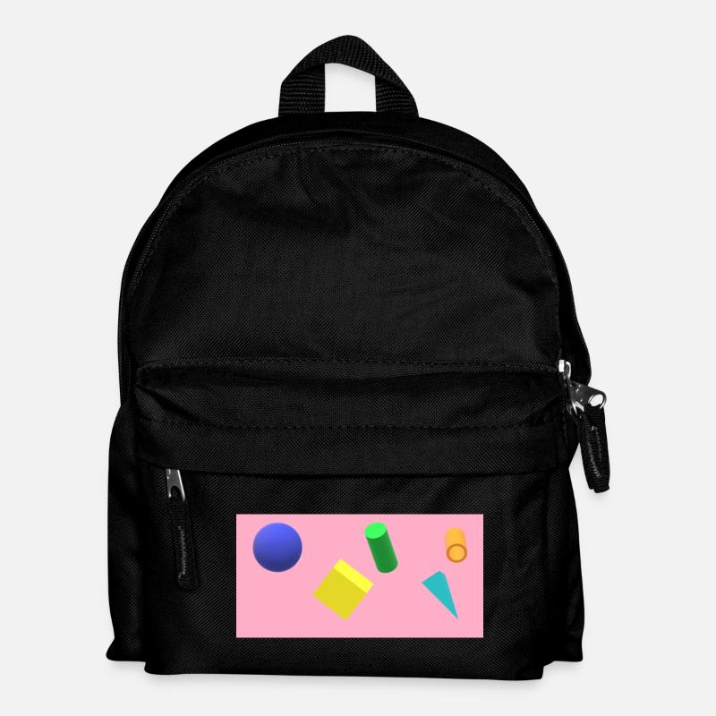 Lebendige geometrische Formen auf pastellfarbenem Hintergrund - Kinder Rucksack - Schwarz