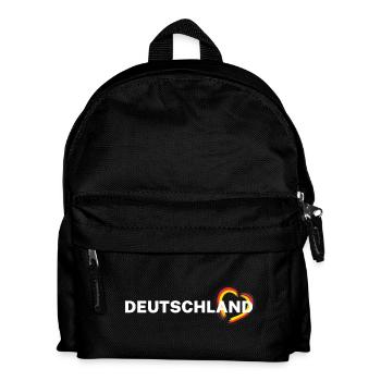 Deutschland – Herz in Schwarz Rot Gold - Kinder Rucksack - Schwarz - Vorne