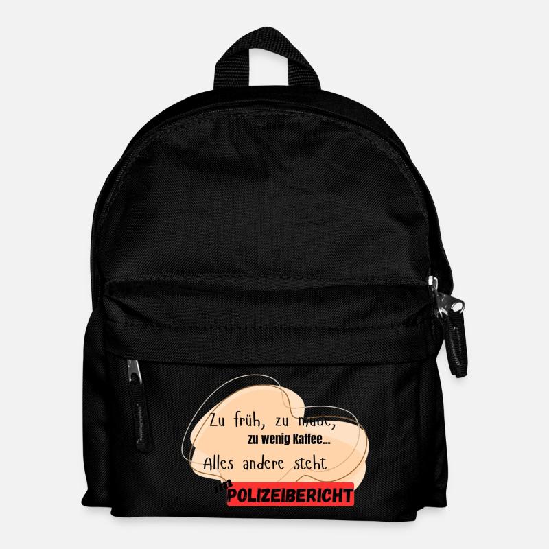 Polizeibericht lustig - Kinder Rucksack - Schwarz