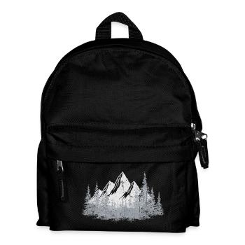 Serene Mountain Forest Silhouette - Kids' Backpack - black - Front