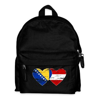 Bosnien Österreich Flagge Herz used - Kinder Rucksack - Schwarz - Vorne