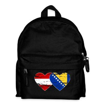 Bosnia Austria flag heart used - Kids' Backpack - black - Front