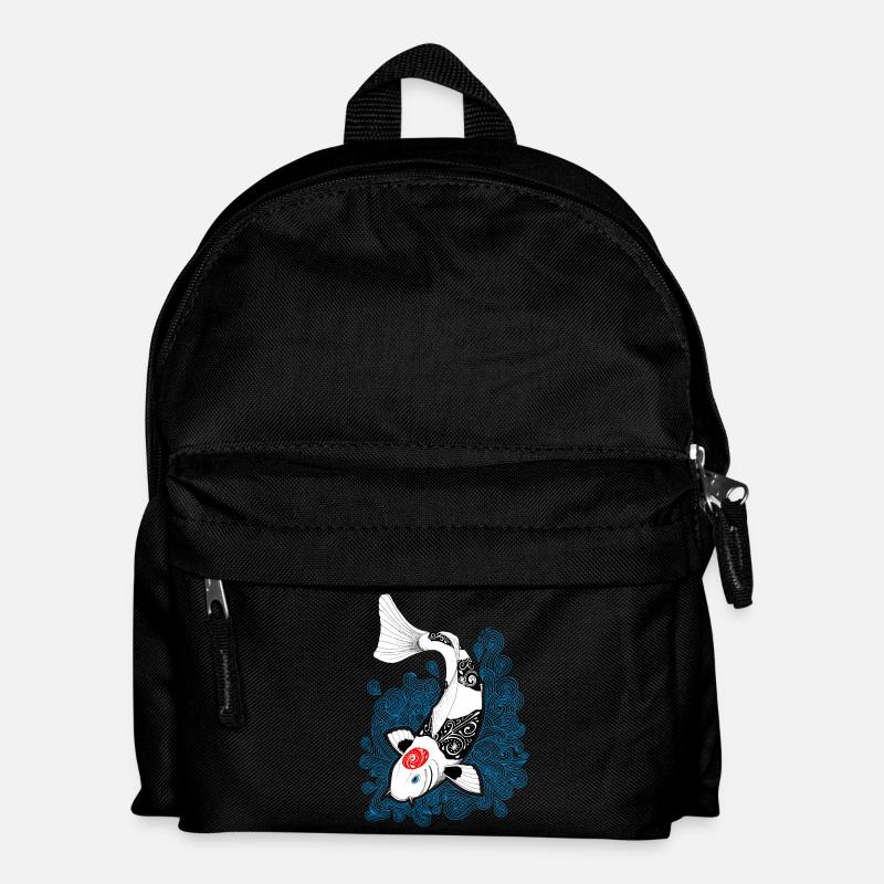 Koi Karpfen Design - Kinder Rucksack - Schwarz