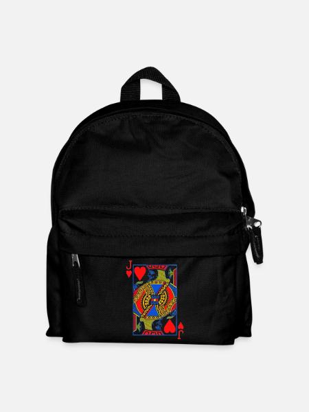Spielkarte Bube - Kinder Rucksack - Schwarz