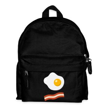 Minimal Bacon & Egg - Kinder Rucksack - Schwarz - Vorne