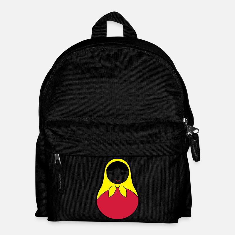 Matroschka / Babuschka - russische Puppe in Puppe - Kinder Rucksack - Schwarz