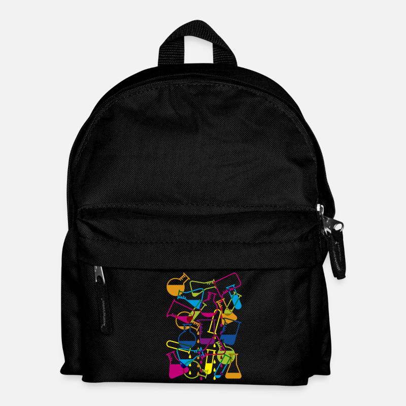 Laborglas mit Dripping Chemicals - Kinder Rucksack - Schwarz