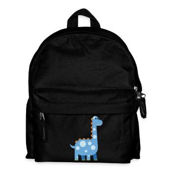 happy dinosaur cuddly toy child sweet primal time - Kids' Backpack - black - Front