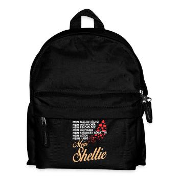 Sheltie - Mein - Kinder Rucksack - Schwarz - Vorne