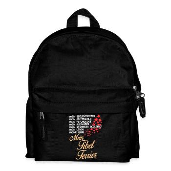 Tibet-Terrier - Mein - Kinder Rucksack - Schwarz - Vorne