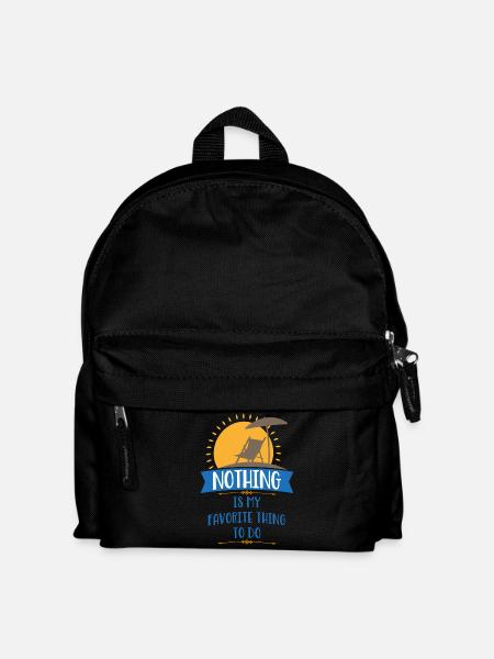 Lieblingsbeschäftigung Strand: Nichts - Kinder Rucksack - Schwarz