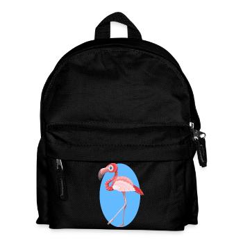 Flamingo - Kinder Rucksack - Schwarz - Vorne