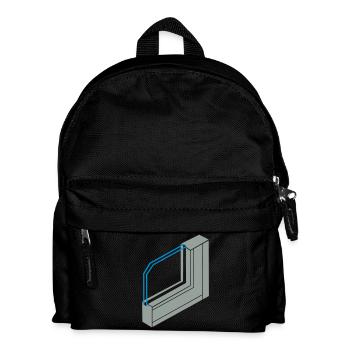aluminum profile window - Kids' Backpack - black - Front