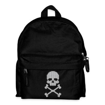Crâne crâne tricoté - Sac à dos Enfant - noir - Devant
