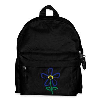 Blume - Kinder Rucksack - Schwarz - Vorne