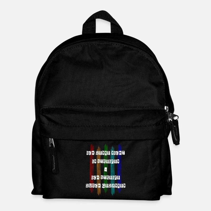 Ich denke nicht in Streifen - Kinder Rucksack - Schwarz
