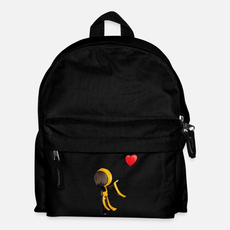 Münchner Kindl mit Luftballon in Herzform - Kinder Rucksack - Schwarz