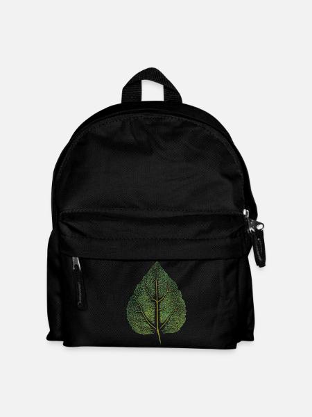 Lindenblatt - Impression d’art / FEUILLE - Forêt Nature - Sac à dos Enfant - noir
