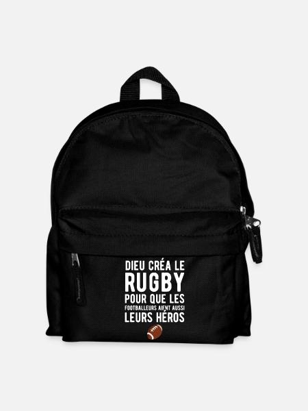 Dieu créa le rugby humour - Sac à dos Enfant - noir