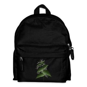 grande ortie avec de grandes feuilles vert foncé - Sac à dos Enfant - noir - Devant