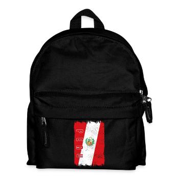 Peru Flag - Kids' Backpack - black - Front