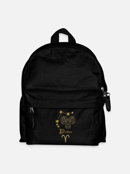 Astrologisches Sternzeichen Widder - Gold - Kinder Rucksack - Schwarz