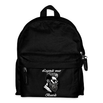 Legends wear beards white - Kids' Backpack - black - Front